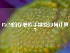 FXCM的存取款手续费如何计算？