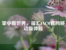 掌中握世界，福汇FXCM官网移动版体验