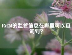 FXCM的监管信息在哪里可以查询到？