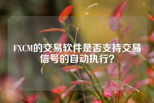 FXCM的交易软件是否支持交易信号的自动执行？