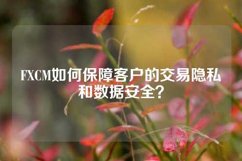 FXCM如何保障客户的交易隐私和数据安全？