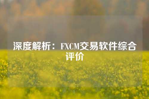 深度解析：FXCM交易软件综合评价