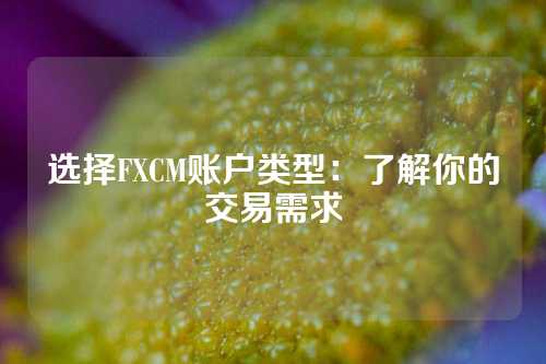 选择FXCM账户类型：了解你的交易需求