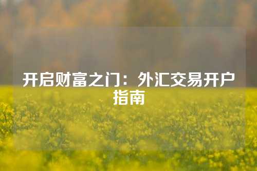 开启财富之门：外汇交易开户指南