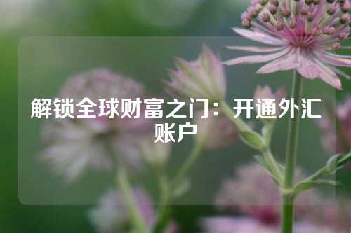 解锁全球财富之门：开通外汇账户