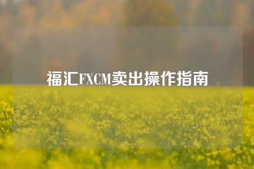 福汇FXCM卖出操作指南