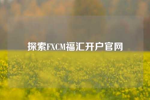 探索FXCM福汇开户官网